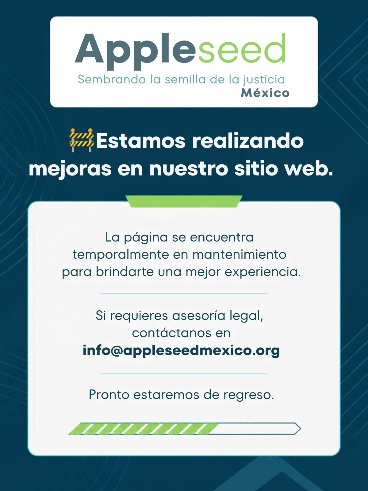 Estamos realizando mejoras en nuestro sitio web - Appleseed México