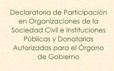 Declaratoria de Participación en Organizaciones de la Sociedad Civil e Instituciones Públicas y Donatarias Autorizadas