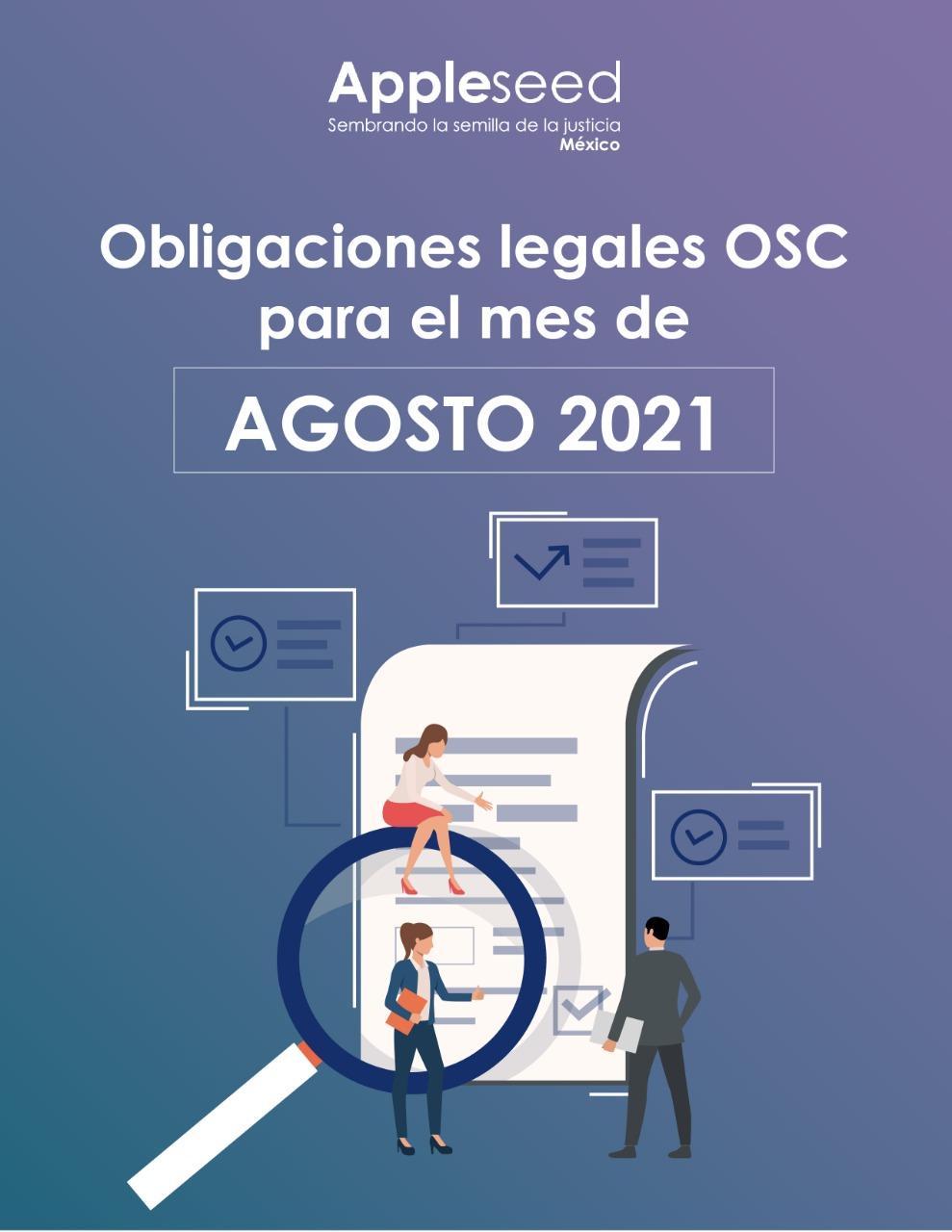 Obligaciones legales OSC para el mes de agosto