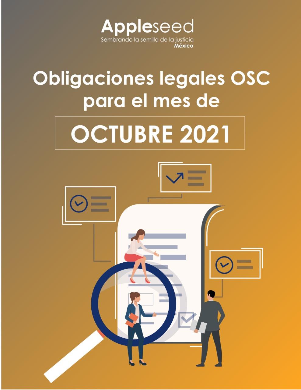 Obligaciones legales OSC para el mes de octubre 2021