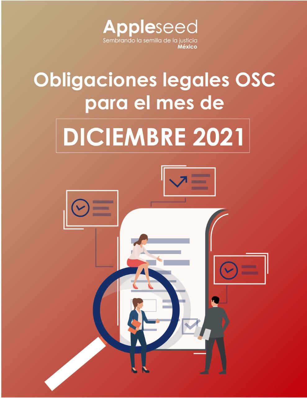 Obligaciones legales OSC para el mes de diciembre 2021