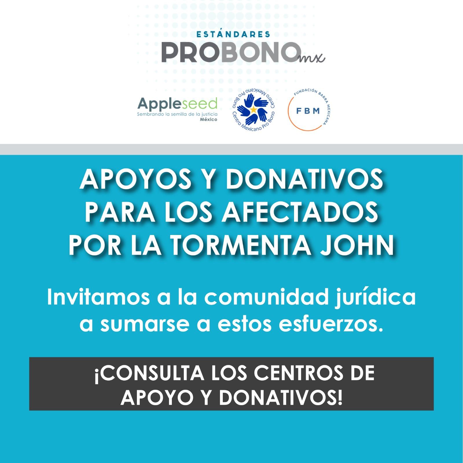 Apoyos y donativos para los afectados por la tormenta John