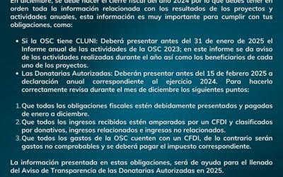 Toma en Cuenta las Siguientes Medidas Antes de Cerrar el Año 2024
