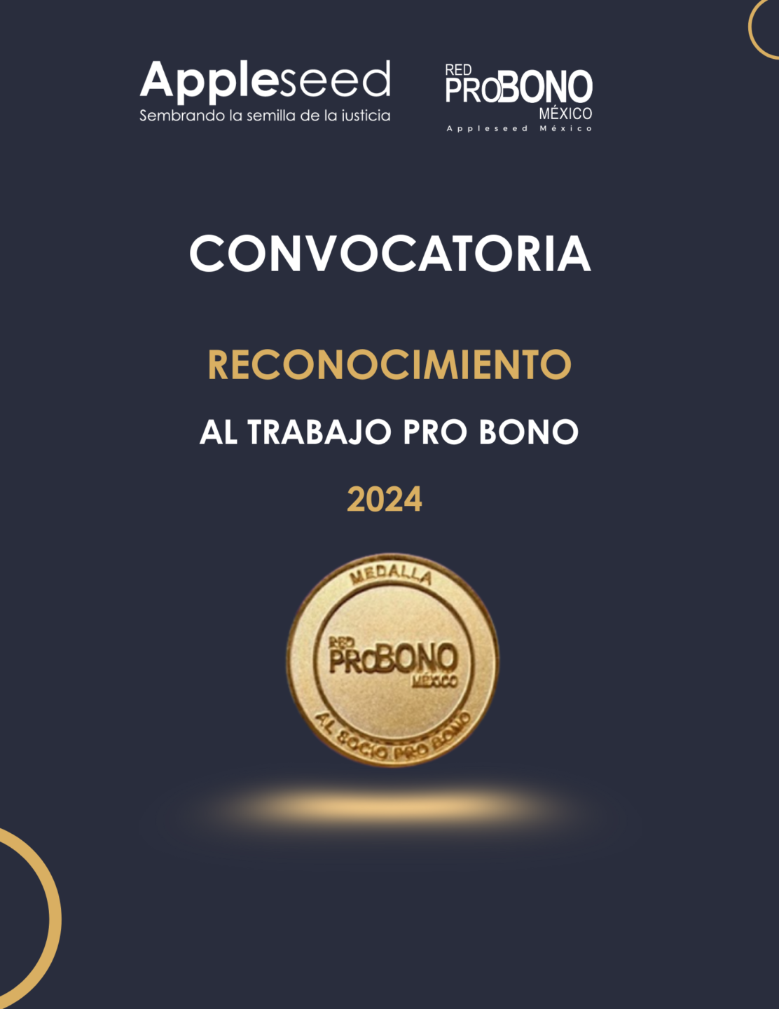 CONVOCATORIA RECONOCIMIENTO AL TRABAJO PRO BONO 2024