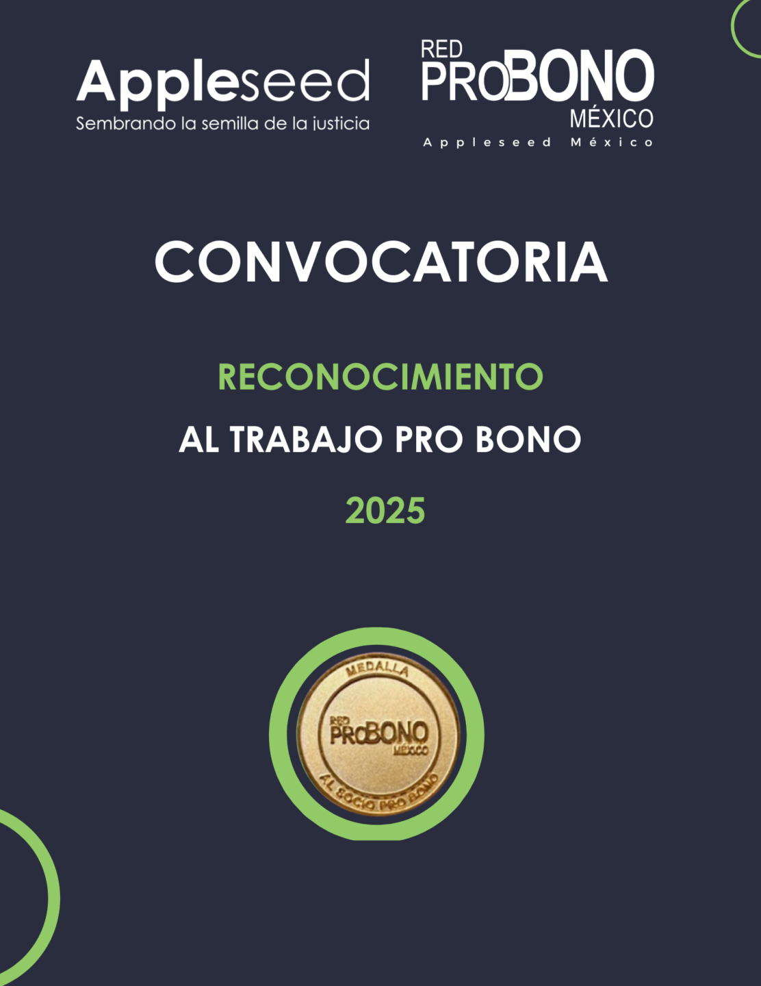 CONVOCATORIA RECONOCIMIENTO AL TRABAJO PRO BONO 2025